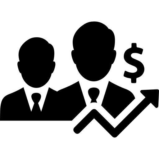 Businessman dollar symbol profits businessman icon