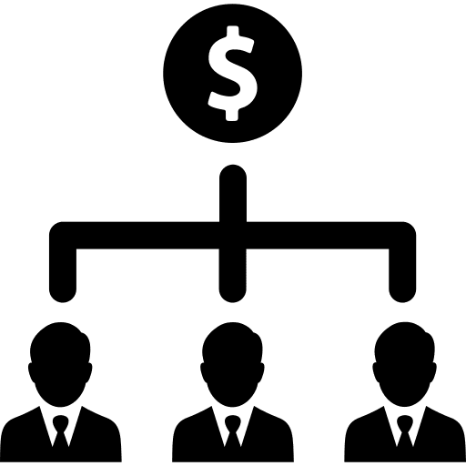 Hierarchy networking scheme dollar symbol icon