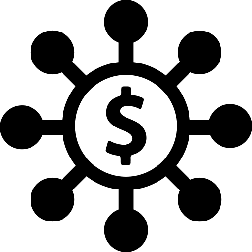 Networking money network connection icon