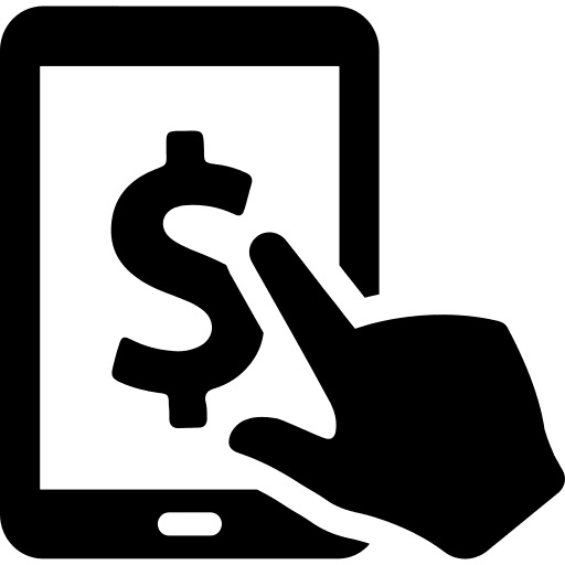 Tablet ipad dollar symbol electronic icon