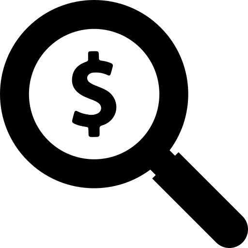 Magnifying glass zoom detective tools and utensils icon