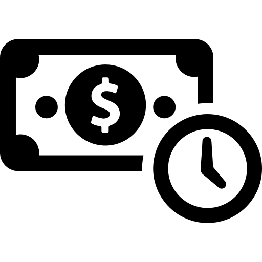 Money clock money dollar bill icon