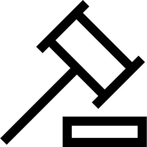 Auction justice hammer law icon