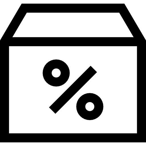 Discount signs mathematical commerce icon