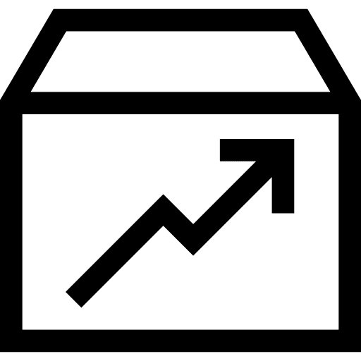 Line chart business performance up arrow icon