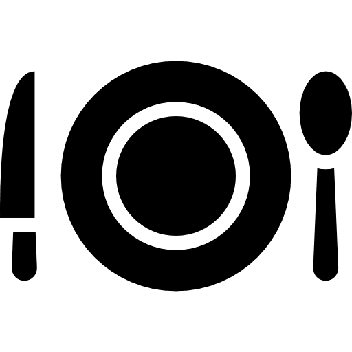 Restaurant spoon knife plate icon