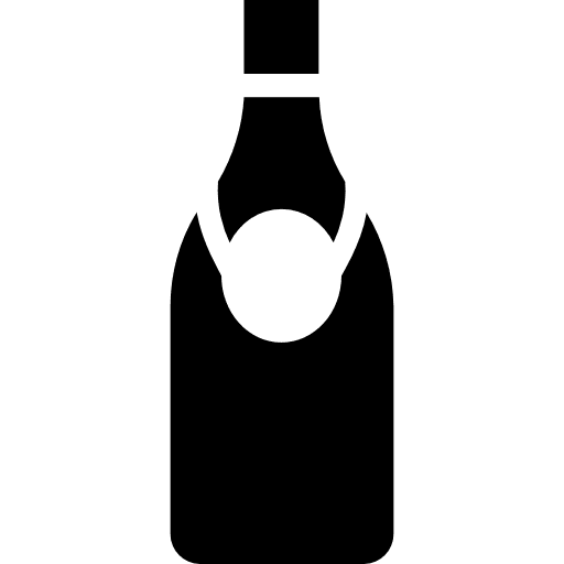 Champagne party bottle food icon