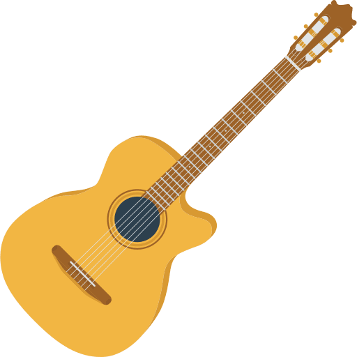 Guitar acoustic guitar music and multimedia string instrument icon