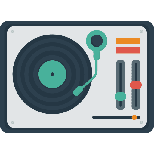 Turntable music player record player turntable icon