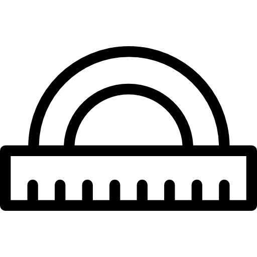 Protractor school material protractor measuring utensils icon