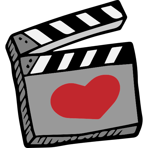 Clapperboard movie cinema heart icon