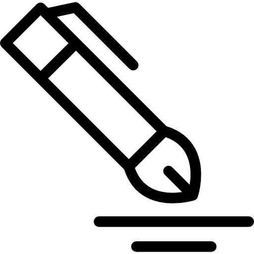 Pen writing tools and utensils education icon