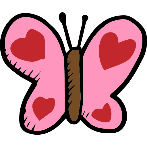 Butterfly animals moths valentines day icon