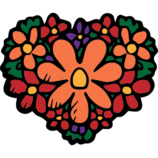 Heart heart valentines day flowers icon