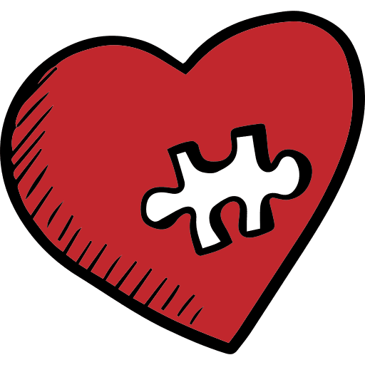 Heart valentines day puzzle romantic icon