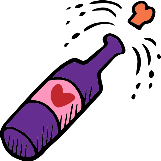 Champagne bottle romanticism champagne icon