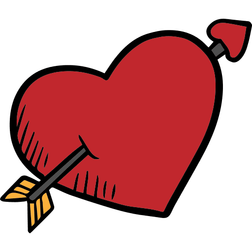 Heart love arrow romantic icon