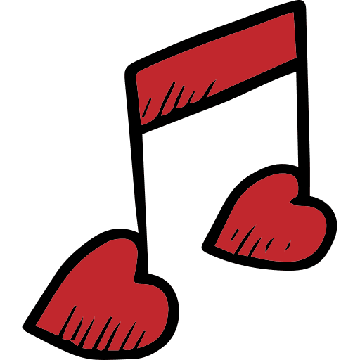 Musical note quaver music player valentines day icon