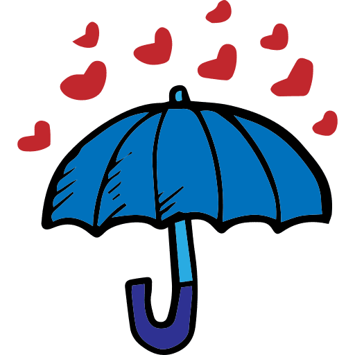 Umbrella romantic love valentines day icon