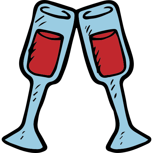 Wine glass alcoholic drink party food icon