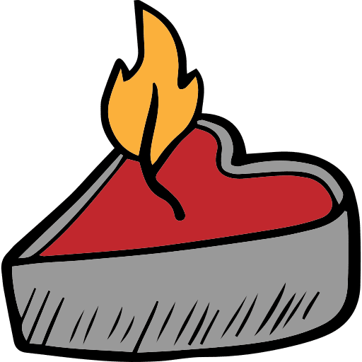 Candle heart shaped candle love icon