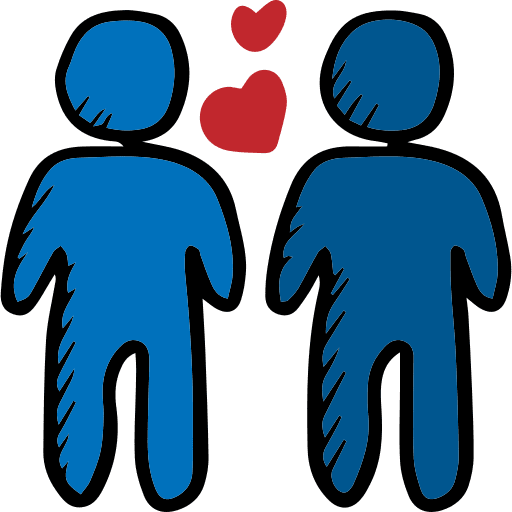Gay homosexual romantic hearts icon
