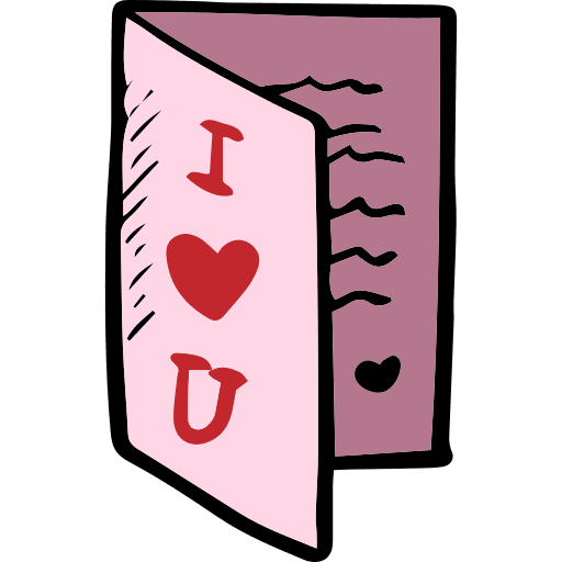 Greeting card romantic valentines heart icon