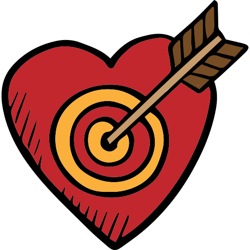 Target romantic target heart shaped icon