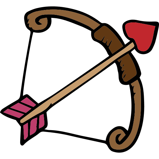 Bow and arrow valentines day cupid romanticism icon