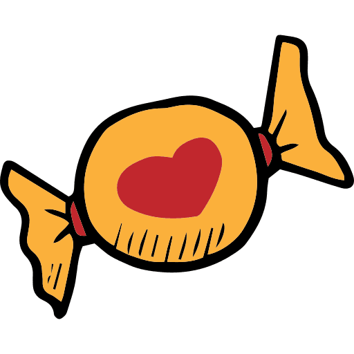 Candy sugar food valentines day icon