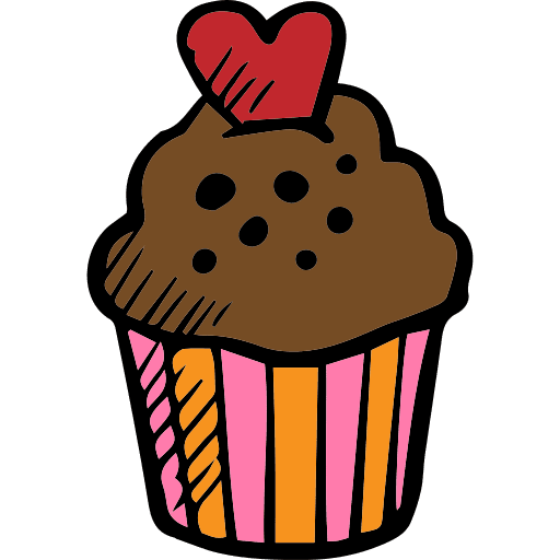Cupcake food valentines day bakery icon