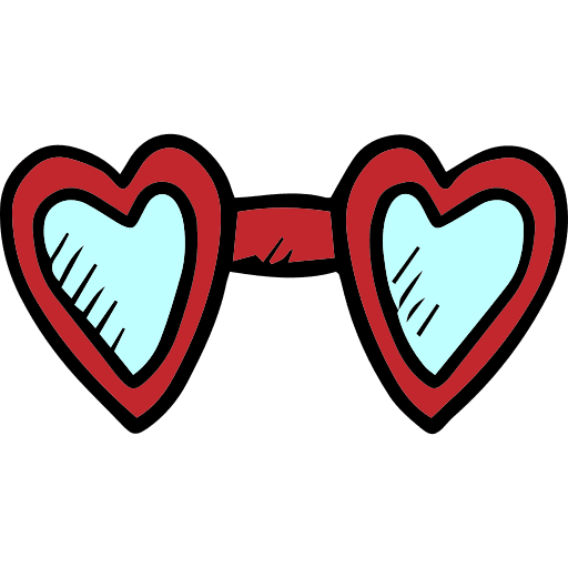 Sunglasses romantic valentines love icon