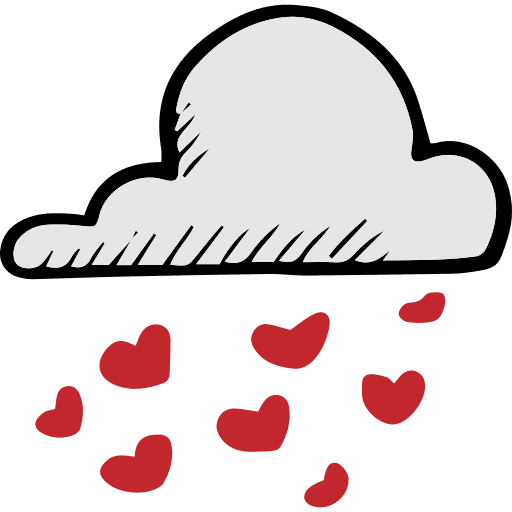 Cloud hearts weather valentines day icon