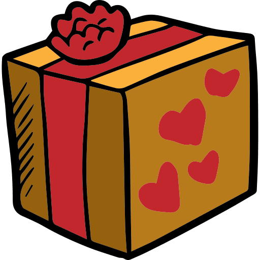 Gift hearts surprise present icon