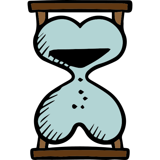 Hourglass tools and utensils heart shape clock icon