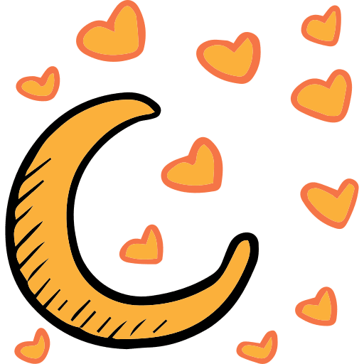 Night hearts moon nature icon