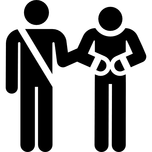 Helping charity humanitarian injury icon