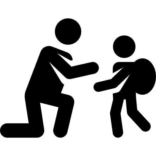 Scholar accompany kid adult icon