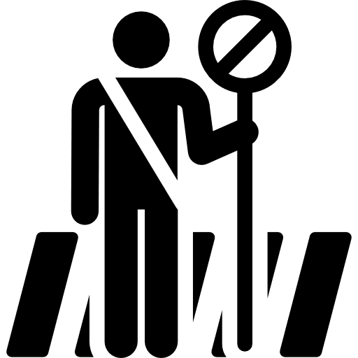 Stop pedestrian traffic sign humanpictos icon