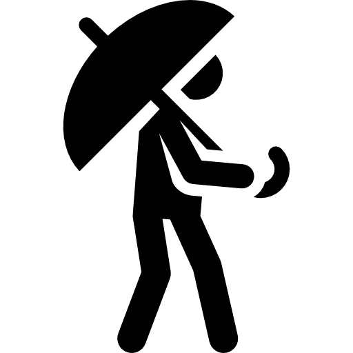 Raining raining people umbrella icon