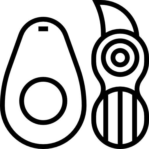 Avocado slicer organic kitchenware food and restaurant icon