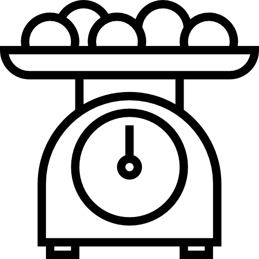 Scale kitchenware balance tools and utensils icon