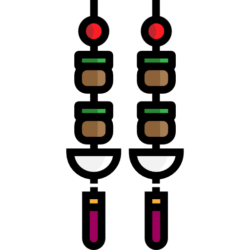 Skewer barbecue proteins meat icon
