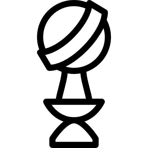 Golden globe champion sports and competition cup icon