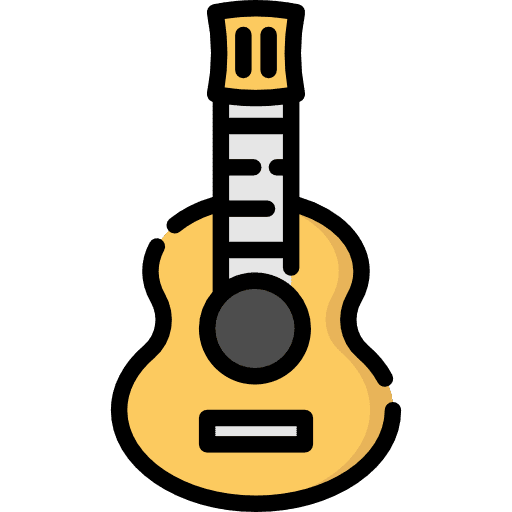 Guitar music and multimedia string instrument acoustic guitar icon
