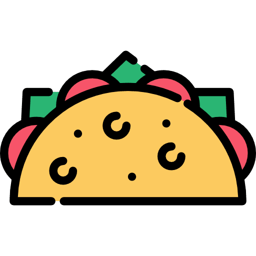 Taco food and restaurant mexican lunch icon