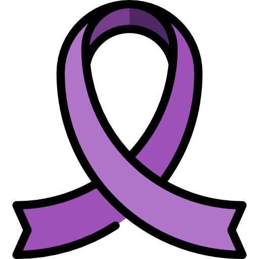Purple ribbon purple ribbon feminism sign icon