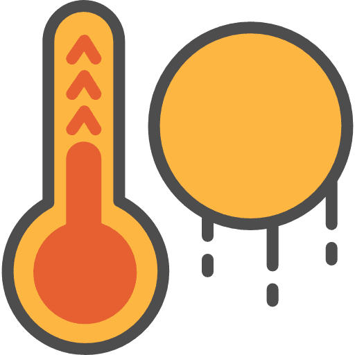 Summer season forecast thermometer icon