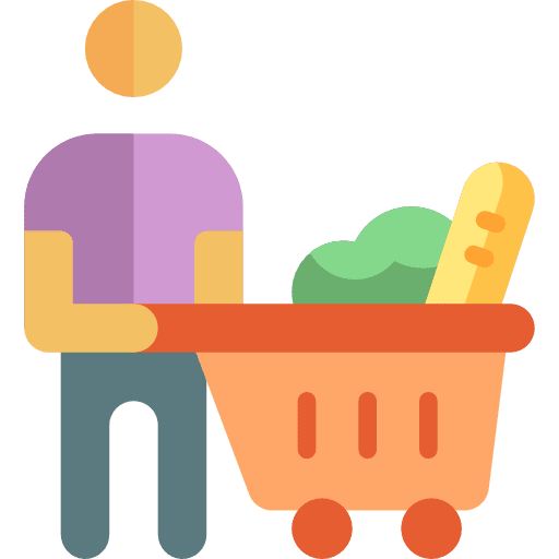 Shopping cart people supermarket online store icon