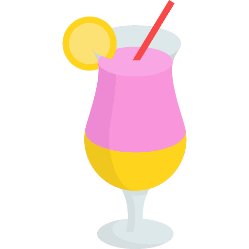 Cocktail food and restaurant glasses drink set icon